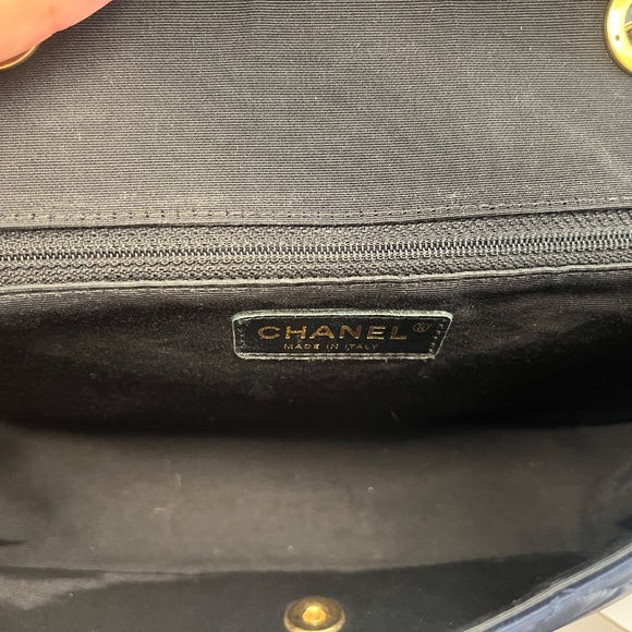 Chanel Navy Black Quilted Lambskin Medium Elegant CC Flap Bag - Picture 9 of 9